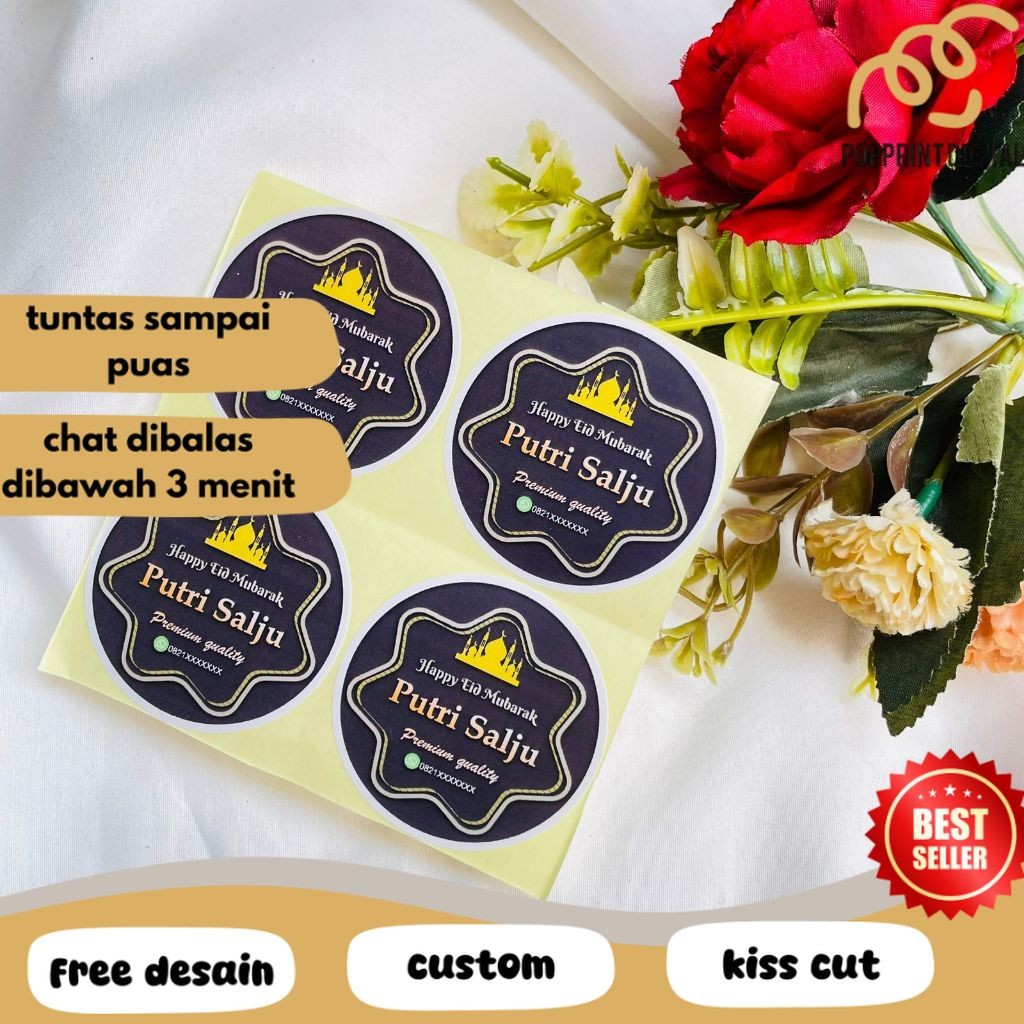 

PpD Cetak Sticker Label Toples Kue Kering Lebaran Stiker Hampers Cookies Idul Fitri Bulat
