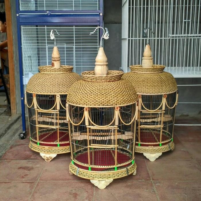 Kandang burung perkutut anyaman rotan kuwalitas halus