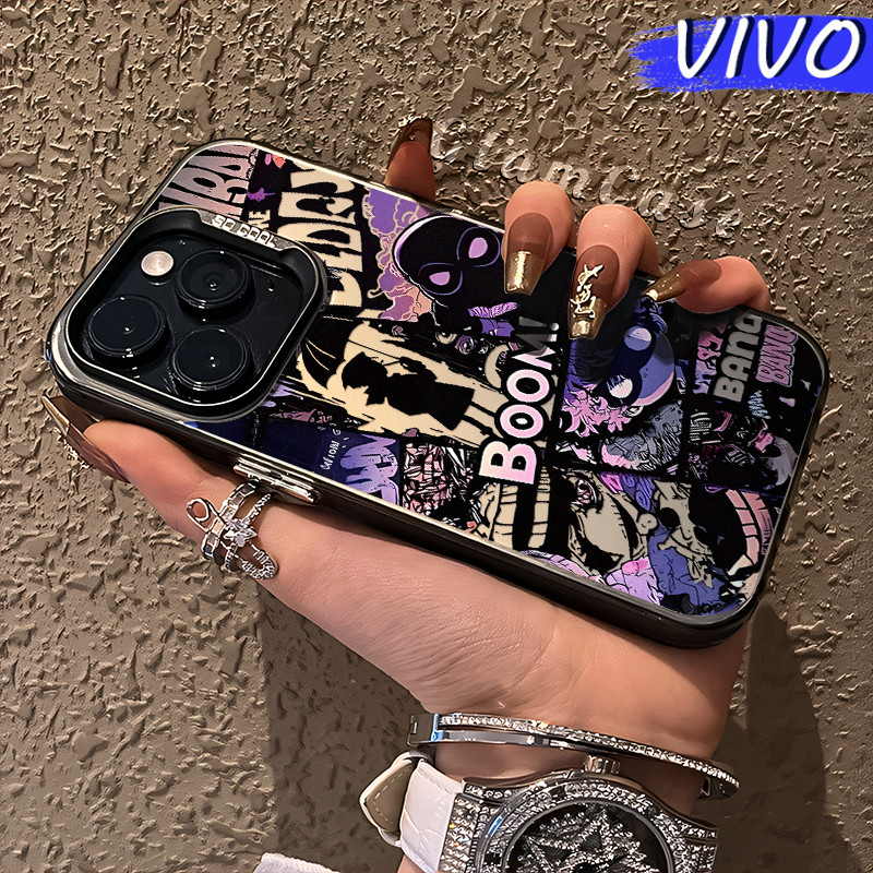 Coretan Anime Glossy Hologram PC Case VIVO Y17s Y12 Y12S Y15s Y21 Y03 Y16 Y22 Y18 Y02 Y17 Y27s Y30 Y