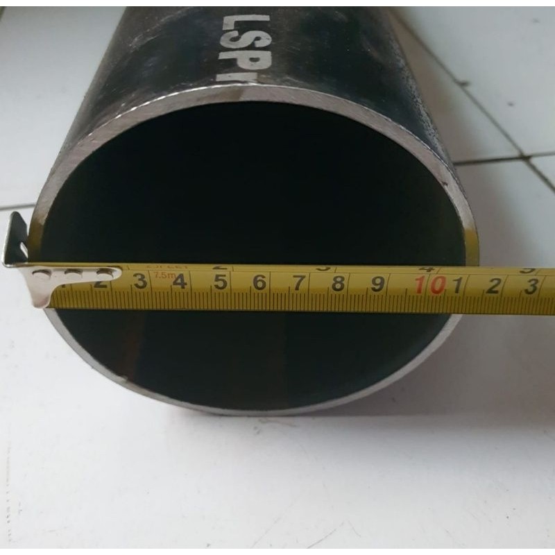 Pipa Besi Hitam 4 inch tebal 3,8mm Panjang 10 - 20  cm