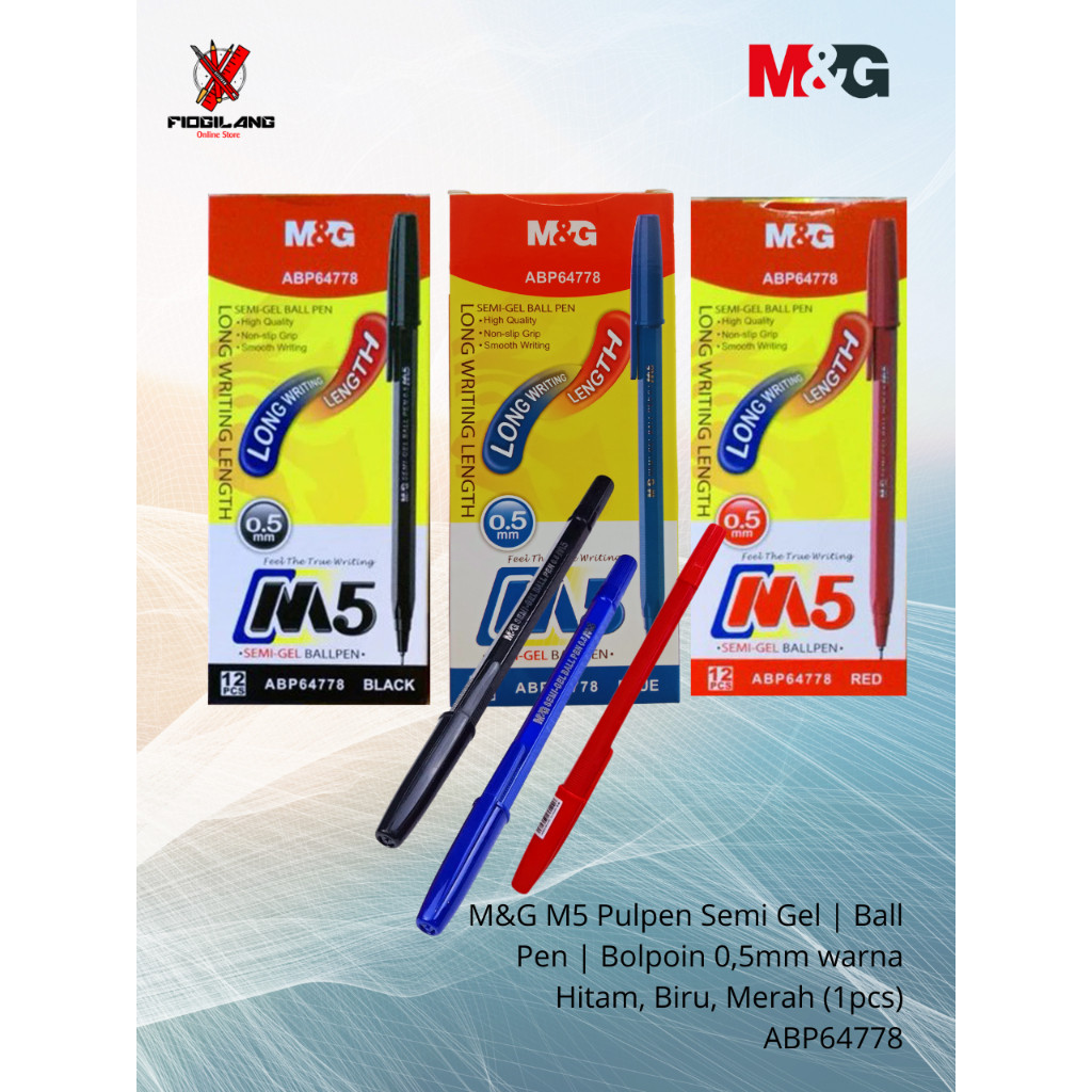 

Pen M&G ABP64778 M5 ( Ballpen / Pena ) 0.5mm semi Gel Pen Pulpen 12pcs