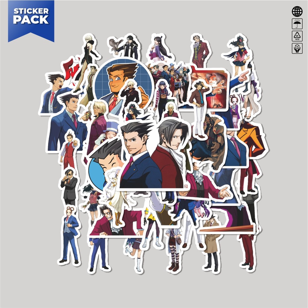 

[100PCS]Stiker Pack Stiker Video Game Series Ace Attorney Character Mix Aesthetic Vinyl Anti Air Dekorasi Sticker Laptop Buku Journal Koper Helm Casing HP Gitar Helm Skateboard