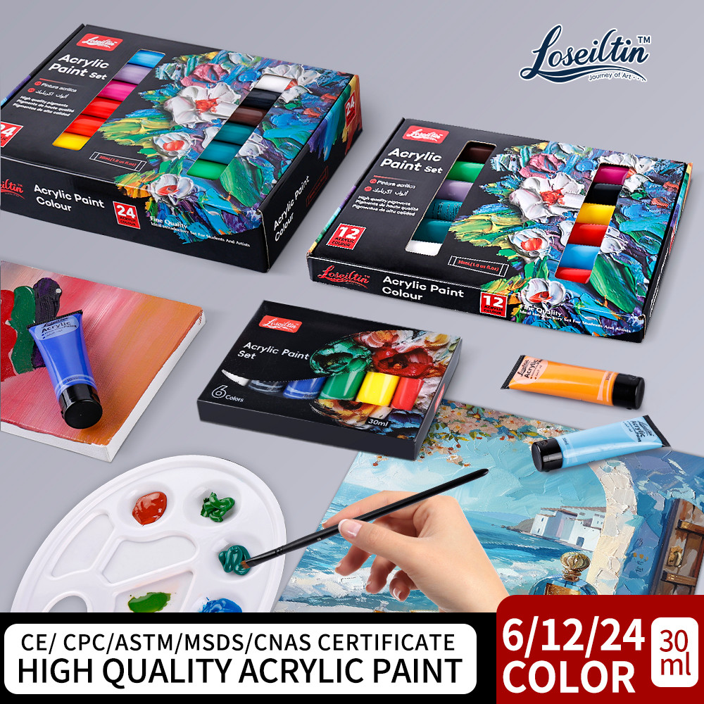 

30ml Acrylic Paint Set for Wall Painting DIY Graffiti Artist Coloring Material Textile 6/12/24 Colors per Set