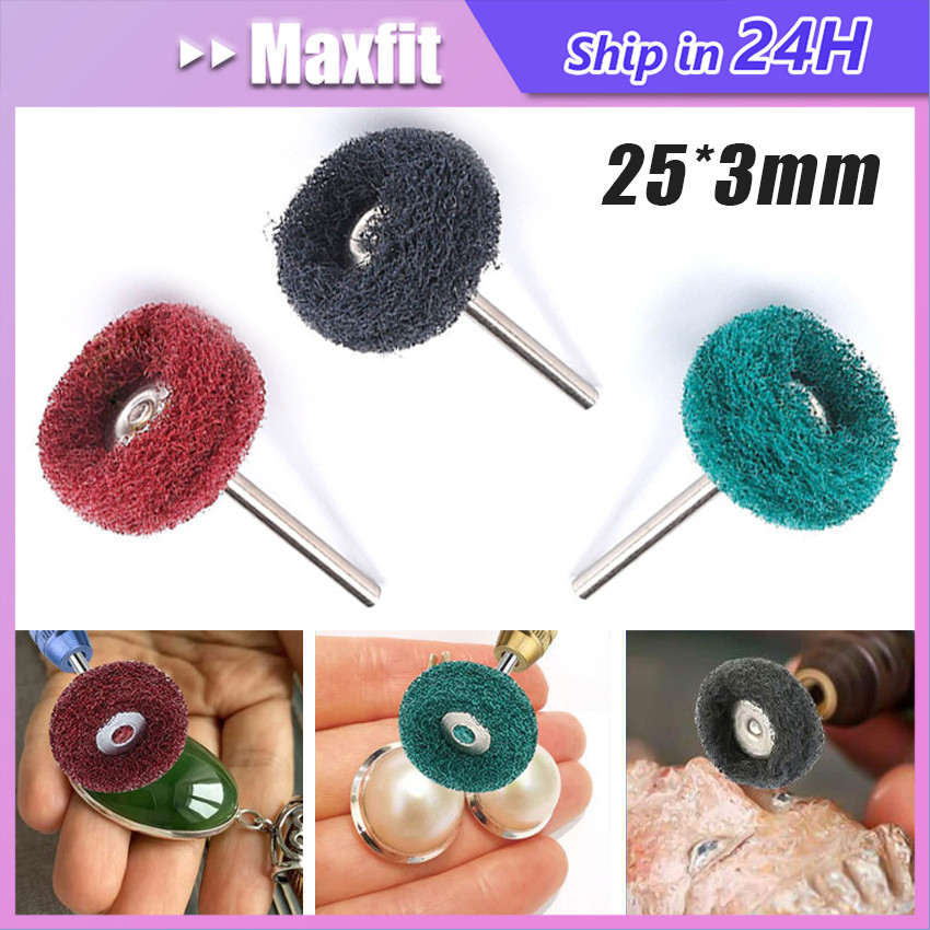 5Pcs Mata Bor Sikat Poles Gerinda Mini Polishing Cleaning Brush Sikat Pembersih Scrubbing Fiber Geri