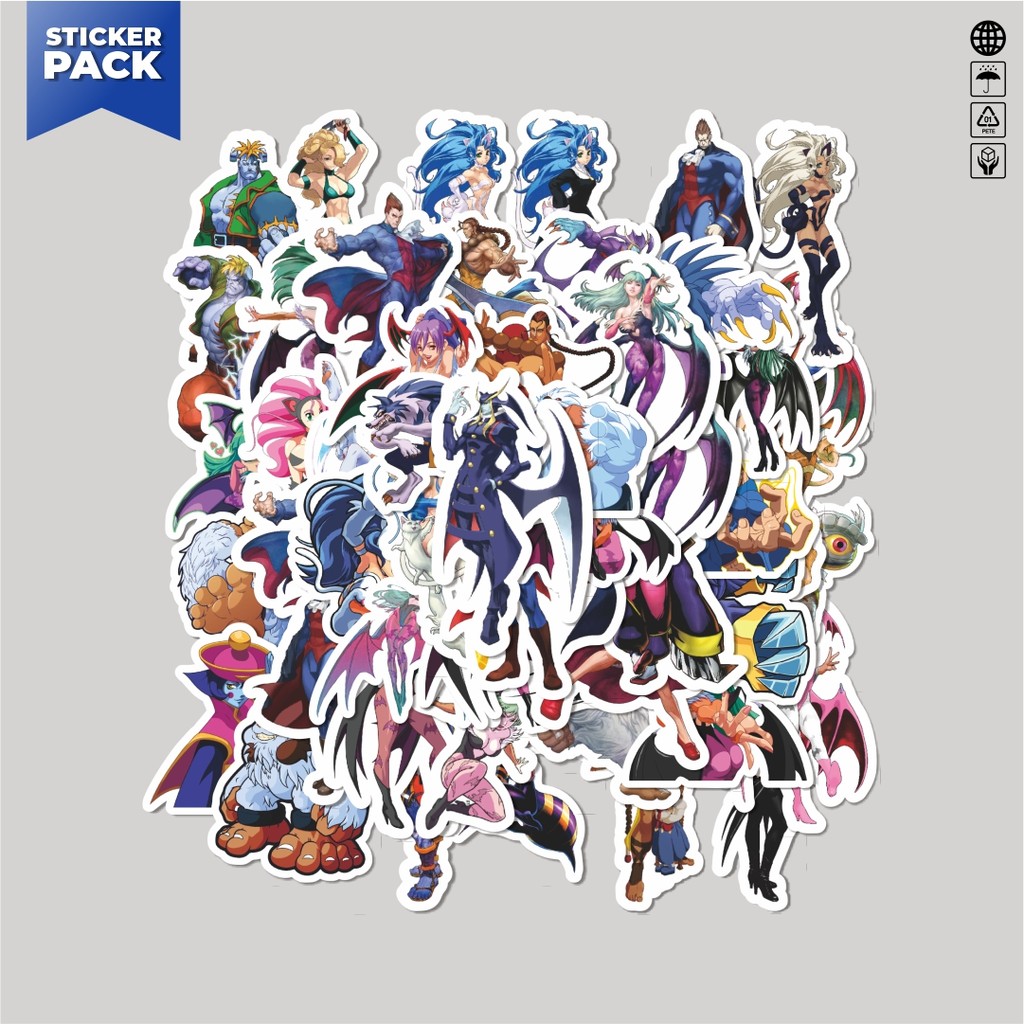 

[100PCS]Stiker Pack Stiker Video Game Series Darkstalker Character Mix Aesthetic Vinyl Anti Air Dekorasi Sticker Laptop Buku Journal Koper Helm Casing HP Gitar Helm Skateboard