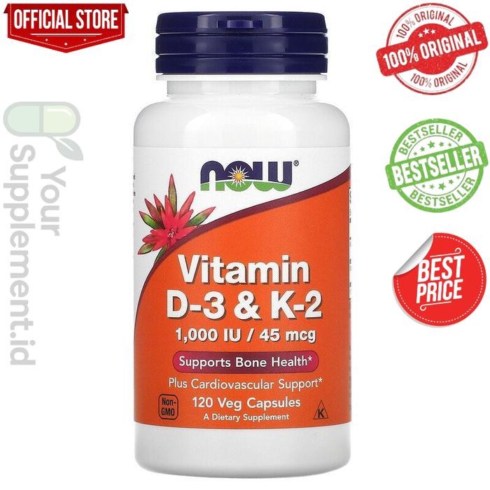 Now Foods Vitamin K2 D3 isi 120 Capsuls d 3 1000 USA bukan blackmores Fish