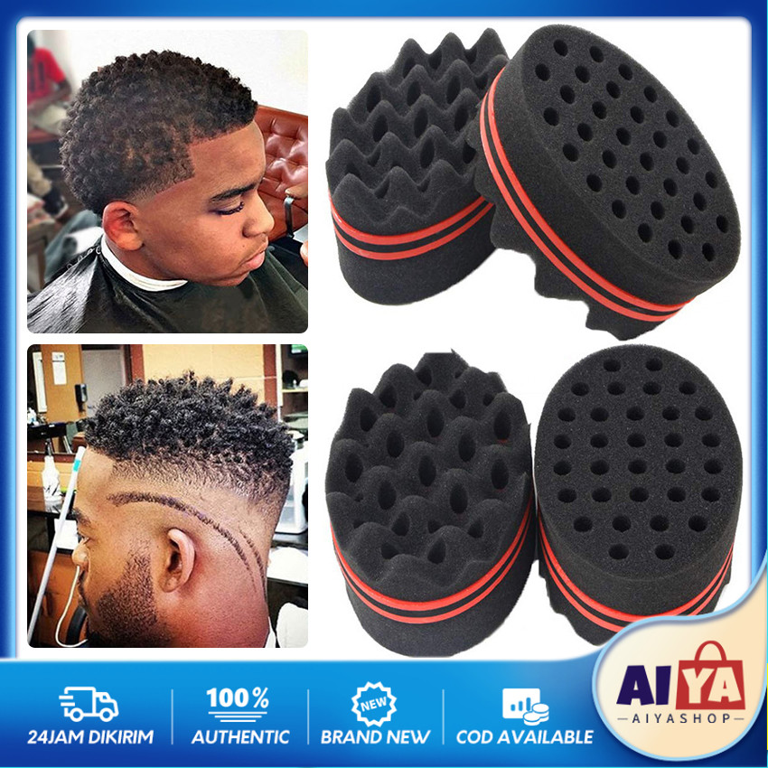 Sisir Spons Rambut Rambut Gimbal Keriting Pria Afro Busa Rambut Barbershop Khusus
