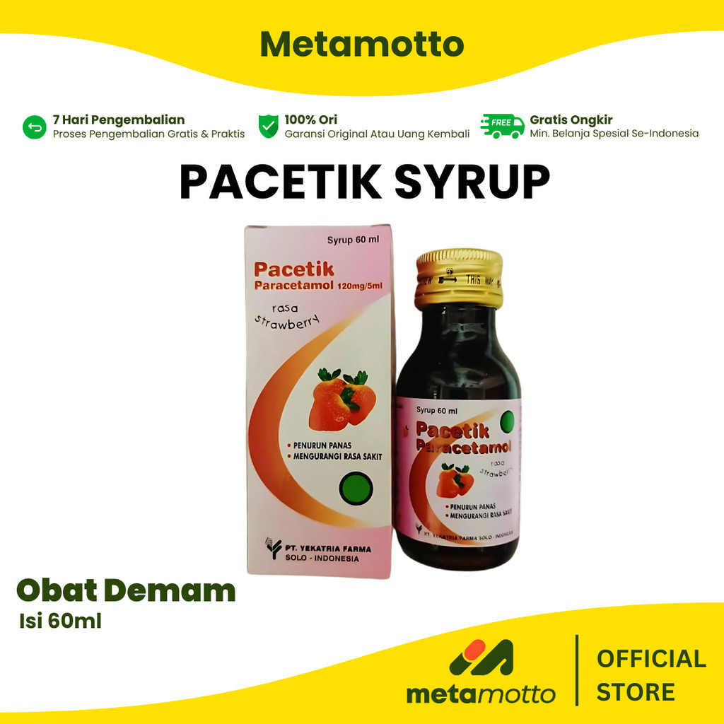 Pacetik Syrup 60 ml / Pacetik Sirup paracetamol - Metamotto Marelan
