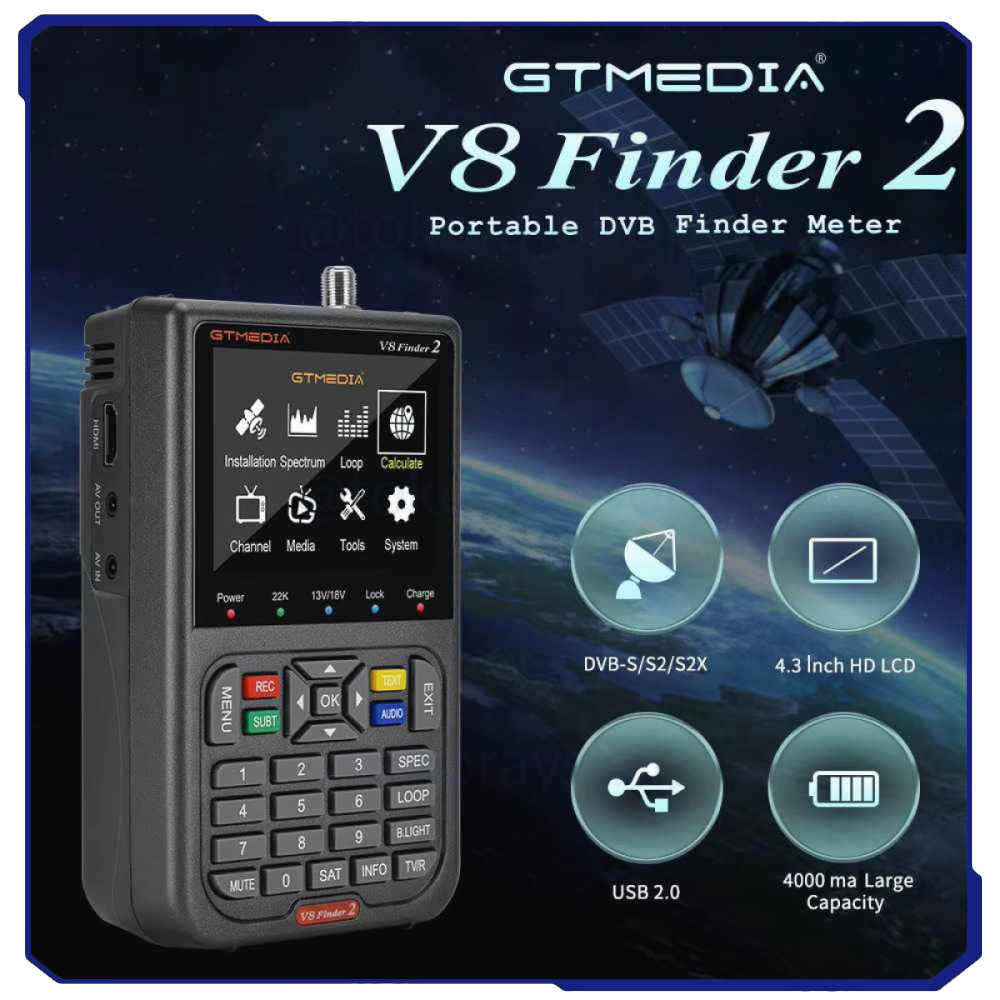 Alat Pencari Sinyal Satelit Parabola Digital Satellite Finder - V8 Finder2