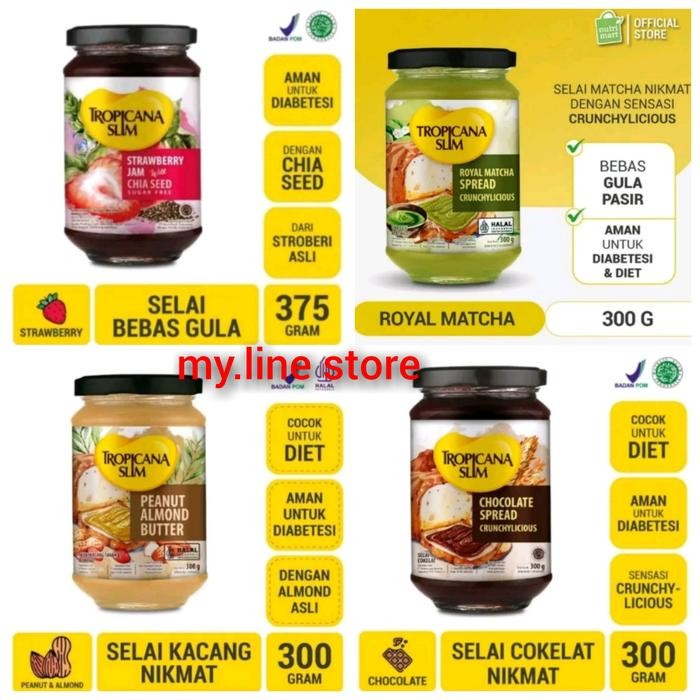 

Tropicana Slim Strawberry Jam Tropicana Chocolate Spread Peanut Almond - Peanut Almond.B