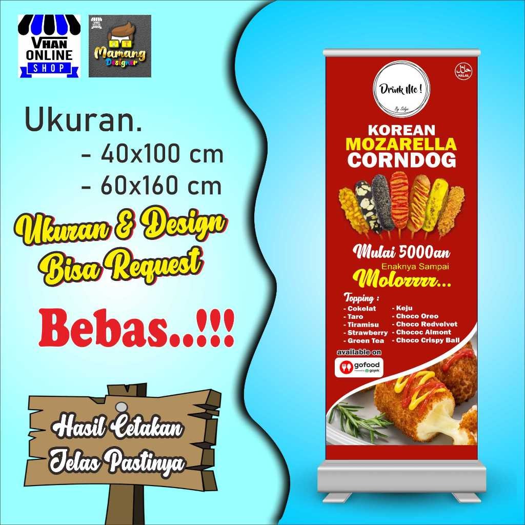 Backdrop Spanduk, Banner, Mmt Jajanan Corndog Mozarella Varian Rasa Request Nama