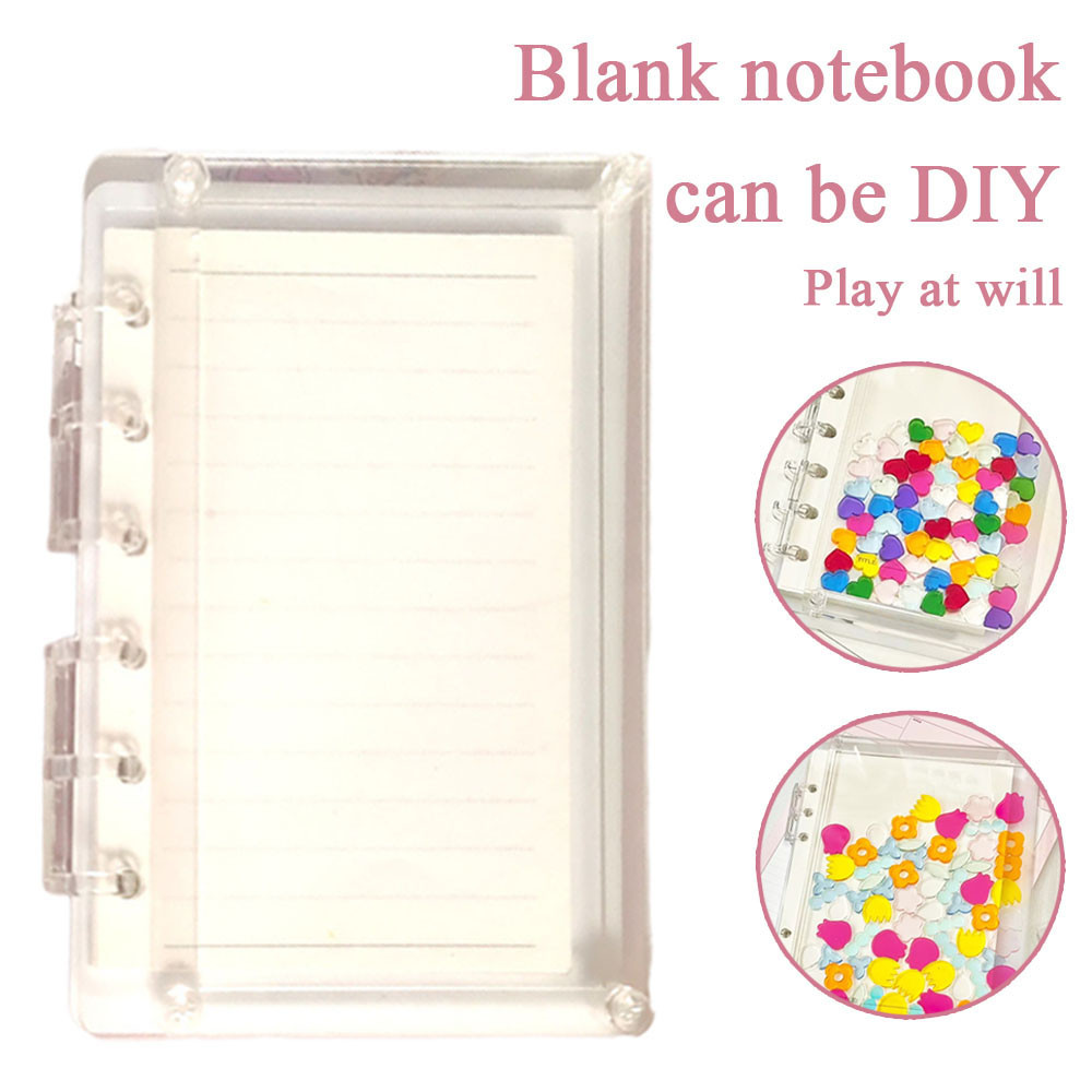 

A5/A7 Notebook 6 Holes Loose-leaf Notebook Hand Ledger Transparent Acrylic Notebook Diary Book Office School Stationery DIY