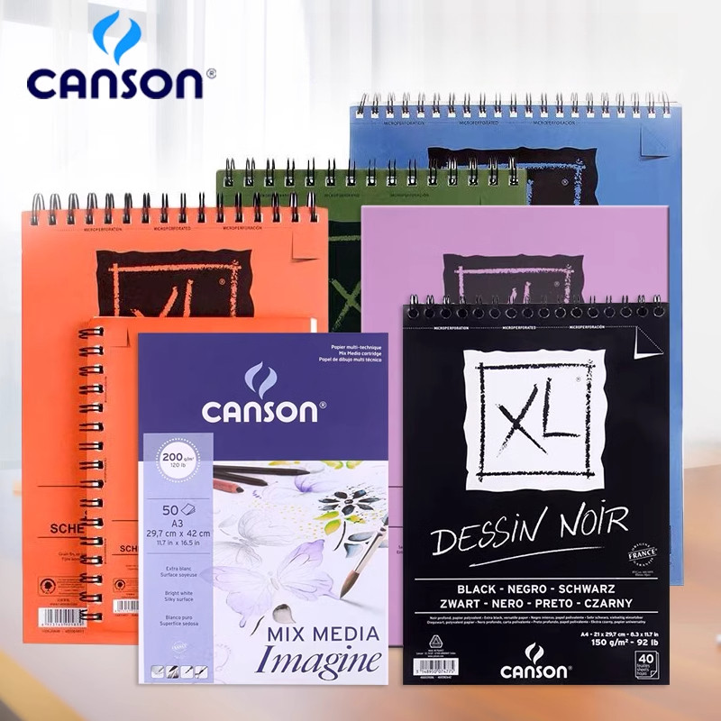 

CANSON XL Paper Books 90g 300g Hot Press Watercolor, Sketching, Marker Painting, Kraft, Black Drawing A3 A4 A5 8K 16K Mix Media