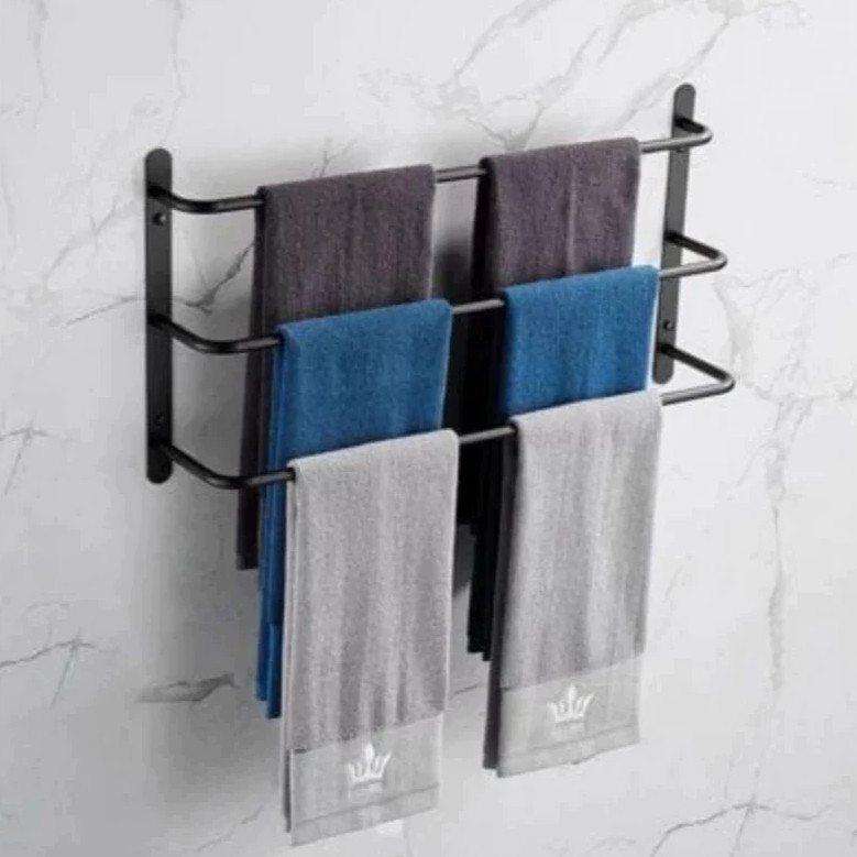 gantungan handuk 3&2 susun / gantungan handuk kamar mandi / gantungan handuk tempel dinding