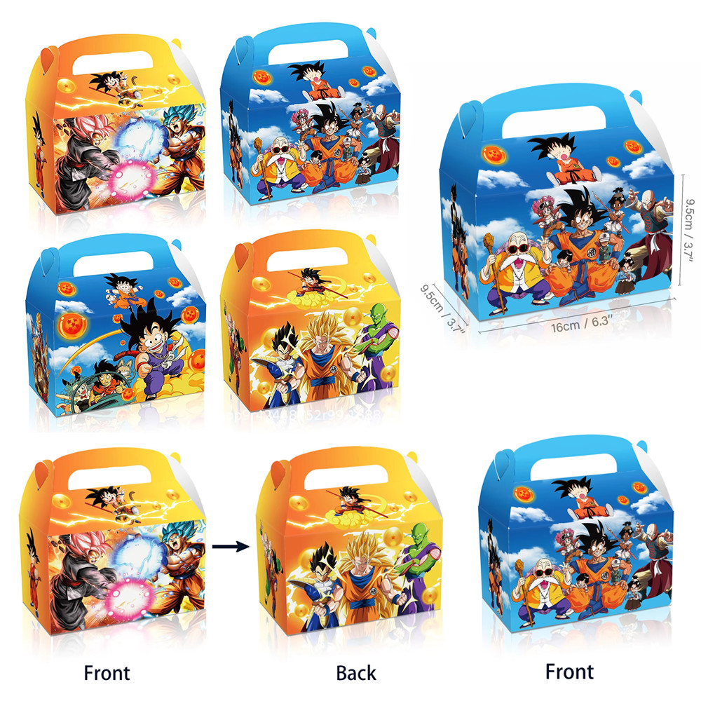 

Dragon Ball Son Goku Candy Box Birthday Party Supplies Portable Paper Boxs Packing Funny Kids Gifts Game Anime Goku Gift Bags