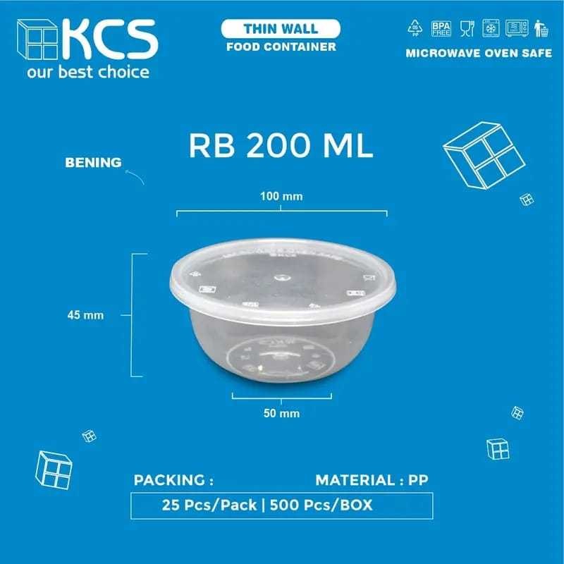 KCS THINWALL ROUND BOWL 200 ML (ISI 500 PCS)