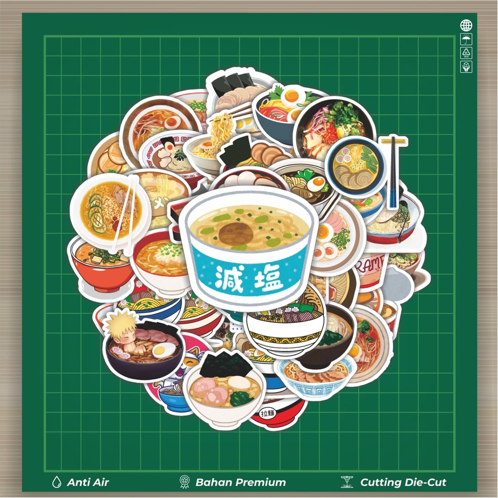 

HOT 50 PCS STIKER Stiker Makanan Series Japanese Ramen Illustration Stiker Fashion Cars Decal Dingin Kartu Album Custom Vinyl Anti Air- Sticker Aesthetic Buku Journal Koper Casing HP Tablet Laptop Helm Motor Botol Minum