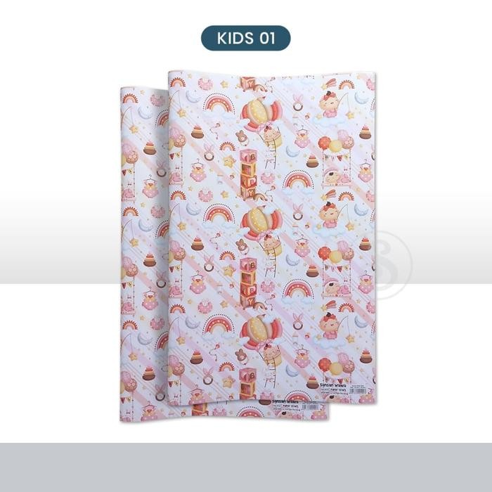 

TERBARU!! (10lbr) Kertas Kado Bungkus Kado Baby Sansan Wawa uk 63.5 x 49.5 cm - Kids 01