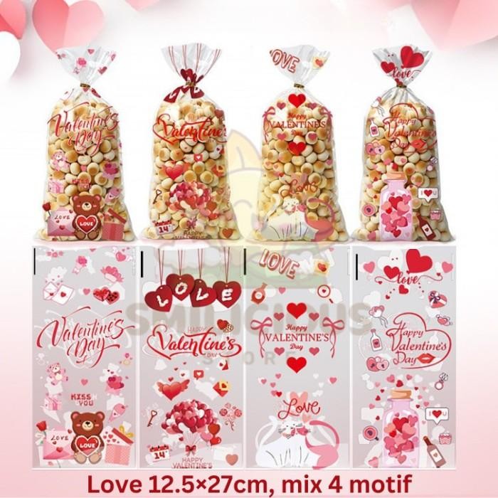 

[STOK TERBARU] Berkualitas Isi 50 lembar Plastik Unicorn Kado Hadiah Bingkisan Snack Ulang Tahun Karakter Lucu Plastik Snack Ultah Anak Cowok Cewek Ulang Tahun Plastik Biskuit Permen - Love, 12,5x27cm Paling Larish