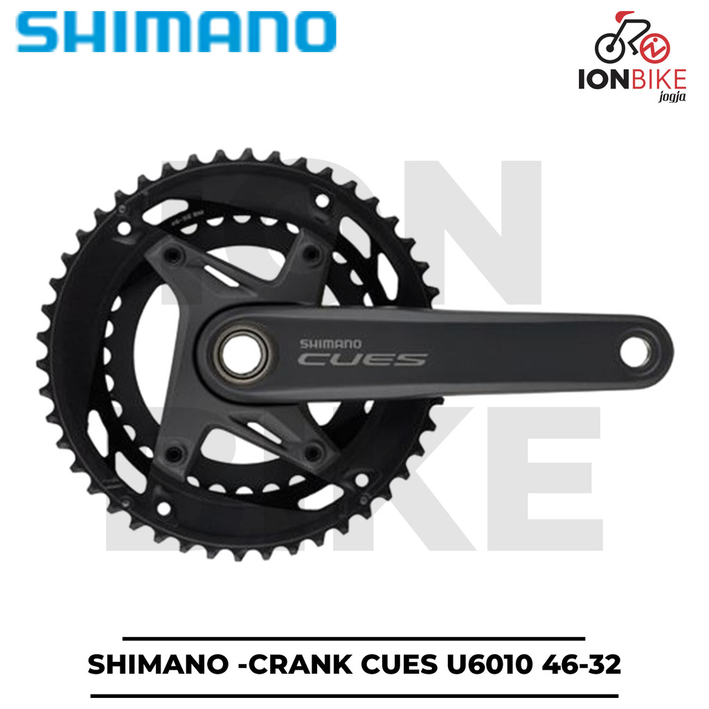 Crank Shimano Cues U6010 46-32T Dual Chainring Crankset U-6010 46 32 T Double Chain Ring Set Sepeda 
