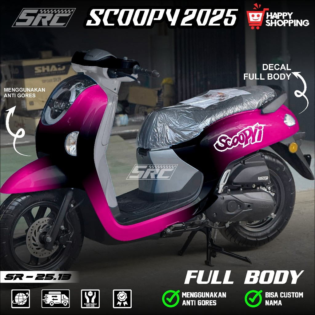COD Sticker Decal Full Body Honda Scoopy Tahun 2025 Sticker Full Body Scoopy 2025 Motif Gradasi Hita