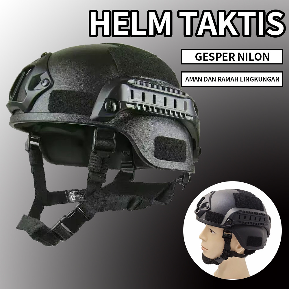 Helm Airsoft Gun Tactical Paintball CS Hitam Gun Airsoft Helm Tactical