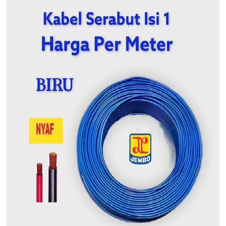 Kabel NYAF 1.5mm Jembo Kabel NYAF Jembo 1.5mm Kabel 1.5mm Kabel Serabut NYAF 1x1.5mm - Biru