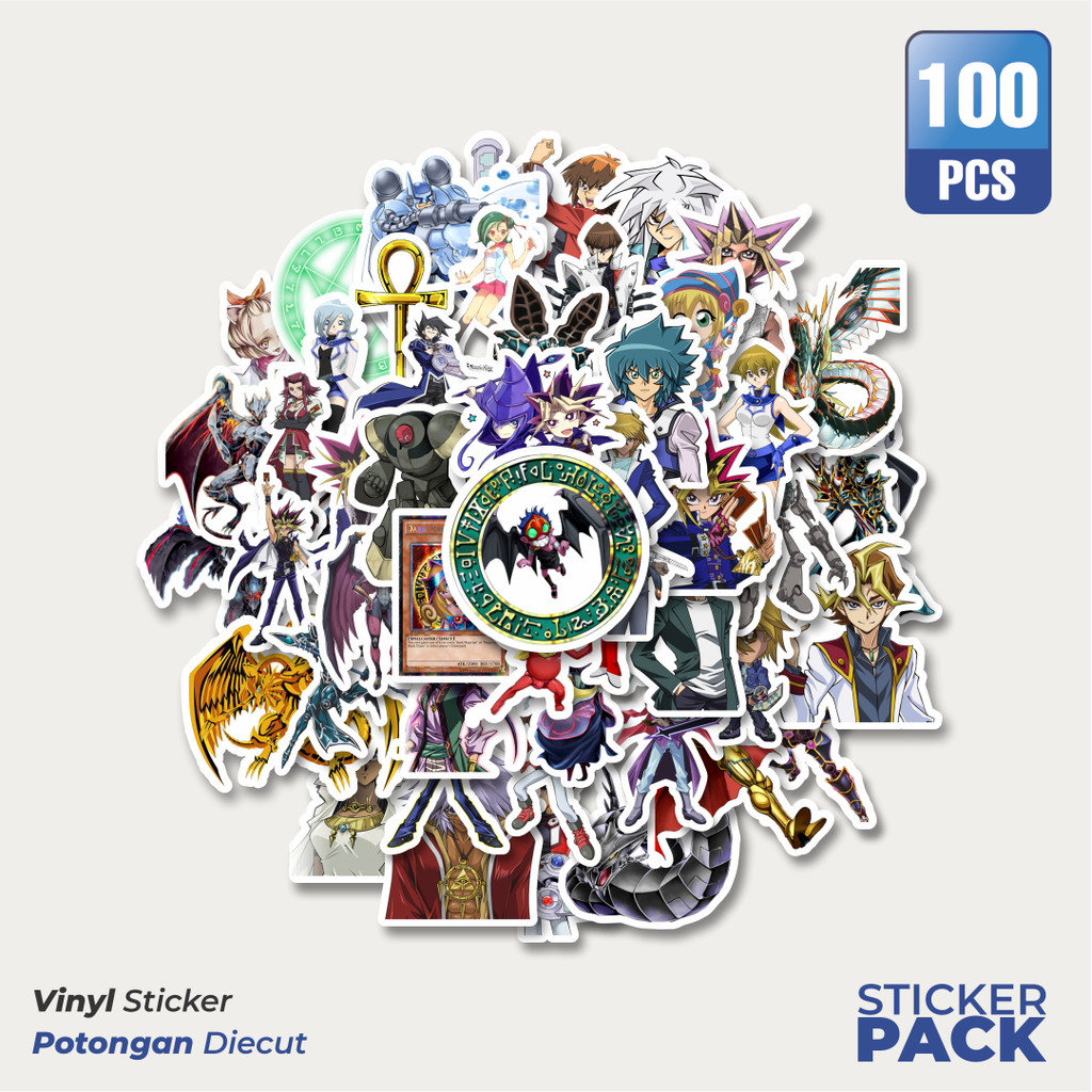 

100 PCS STIKER Stiker Anime Series Yu-Gi-Oh! Karakter V2 Waterproof Aesthetic- Untuk Laptop, Motor, dan Helm - Paper Stationery Pack