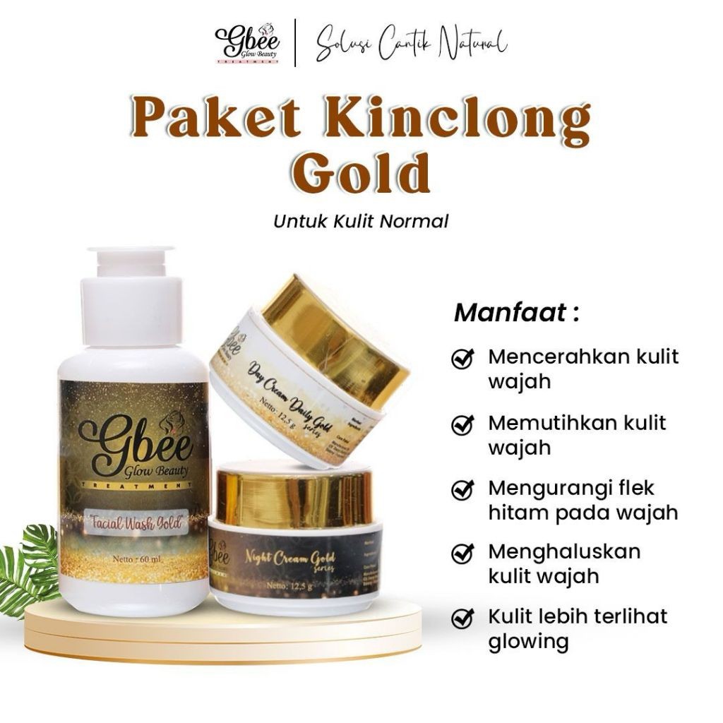 Gbee Glow Beauty Paket kinclong gold Skincare BPOM Mencerahkan wajah ori