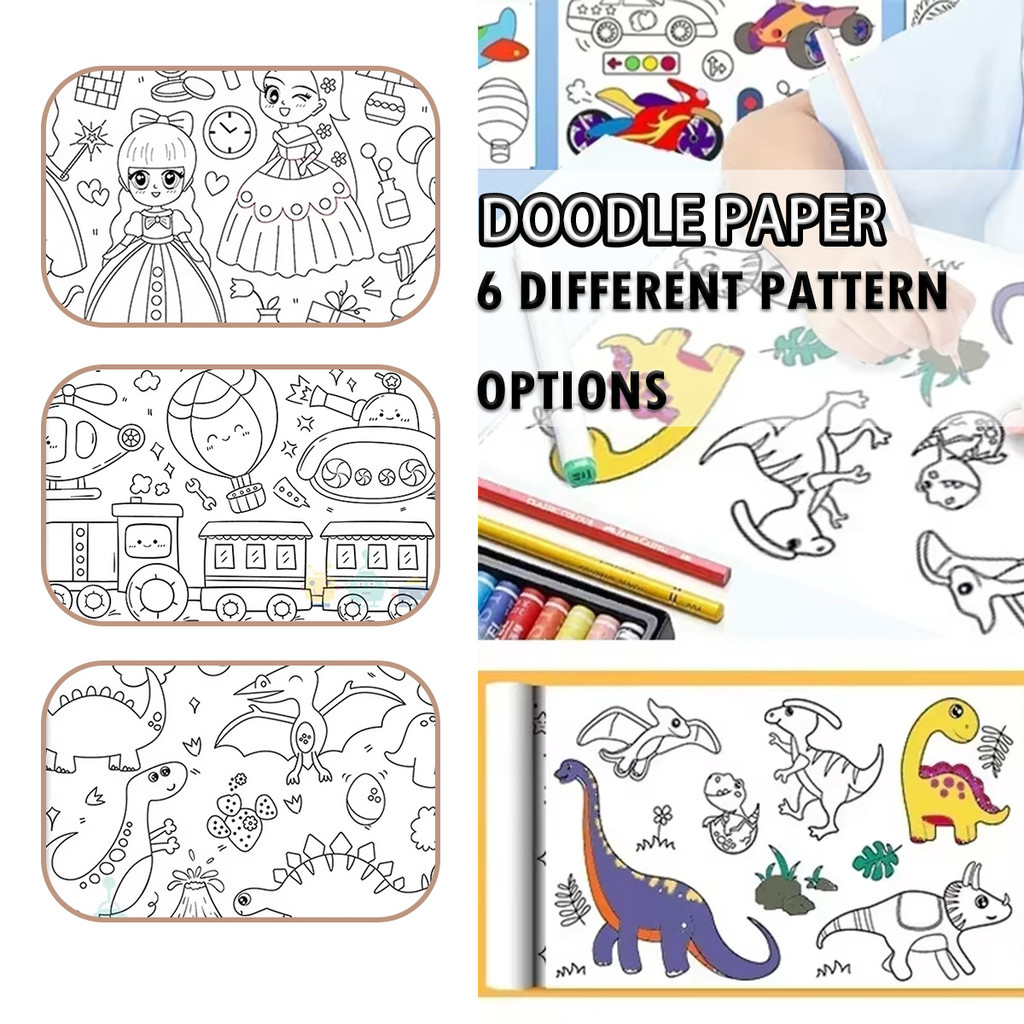 

Kertas Gulir Mewarnai Edukasi 30cm*300CM Stiker Lukisan Anak DIY Hadiah Mainan Kreatif