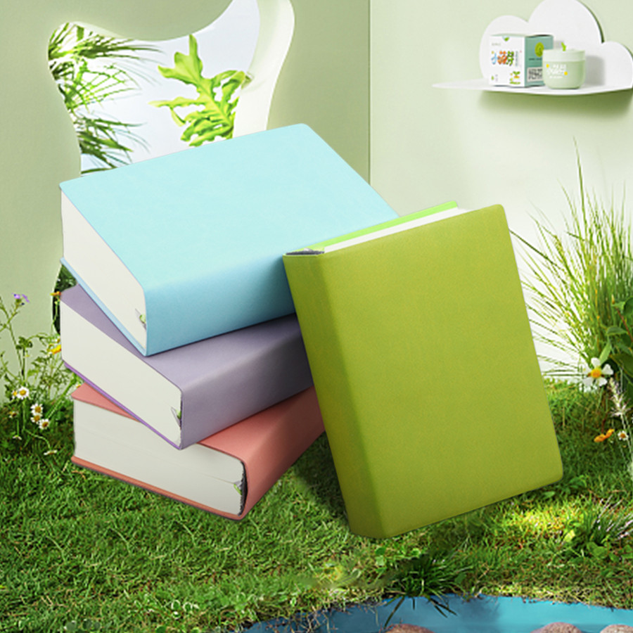 

Soft Synthetic Leather Notebook, Minimalist Painting Book, Ultra Thick Business Notebook, Small and Fresh DIY, 720