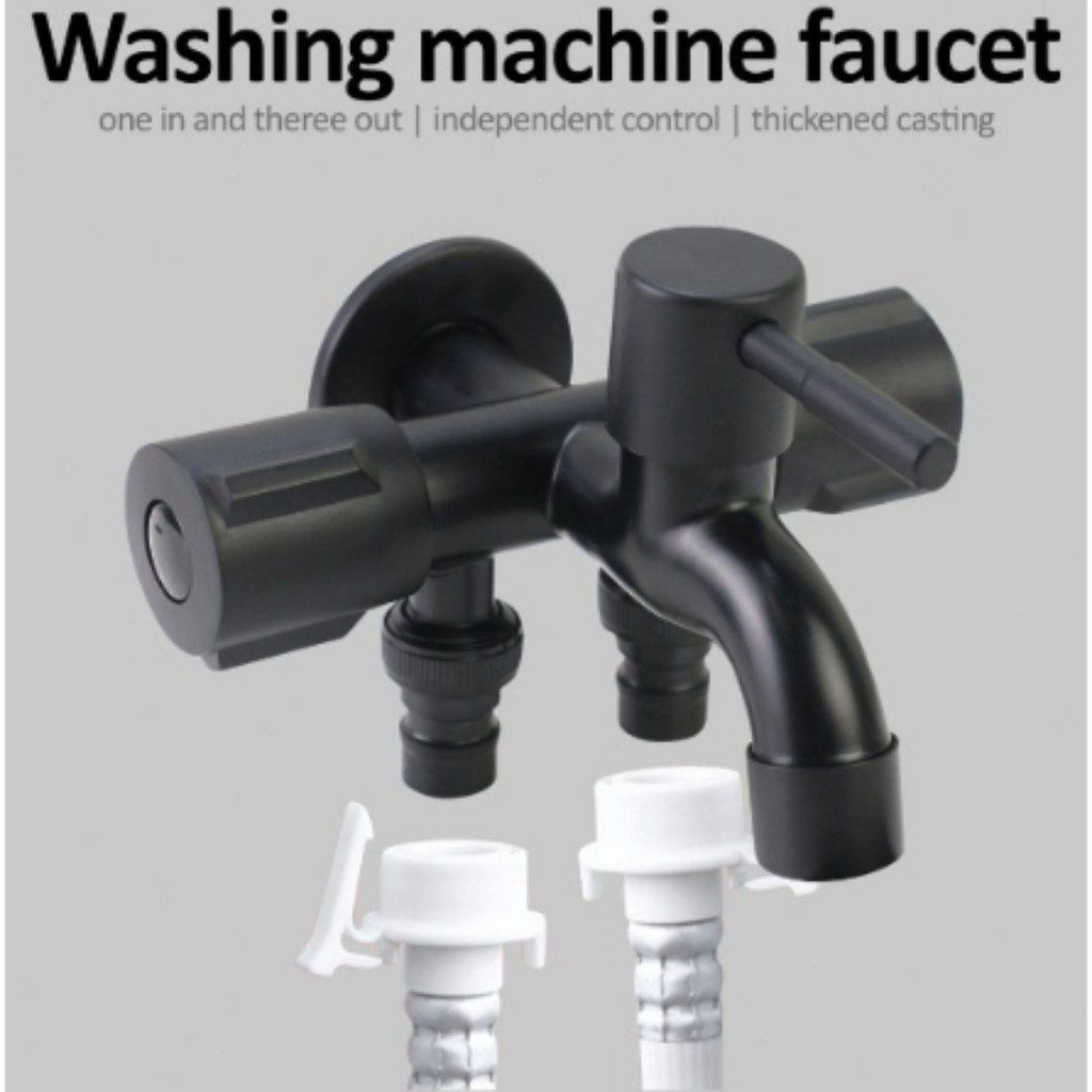 Autoparts Engine Kran Cabang Stainless Hitam/Perak - Sus304 Kran Kamar Mandi / Kran Shower Cabang 3