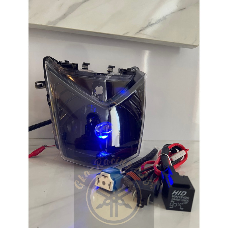 Lampu depan honda BeAT fi injeksi custome biled mini laser H4 cahaya asli biled + Relay kualitas bag