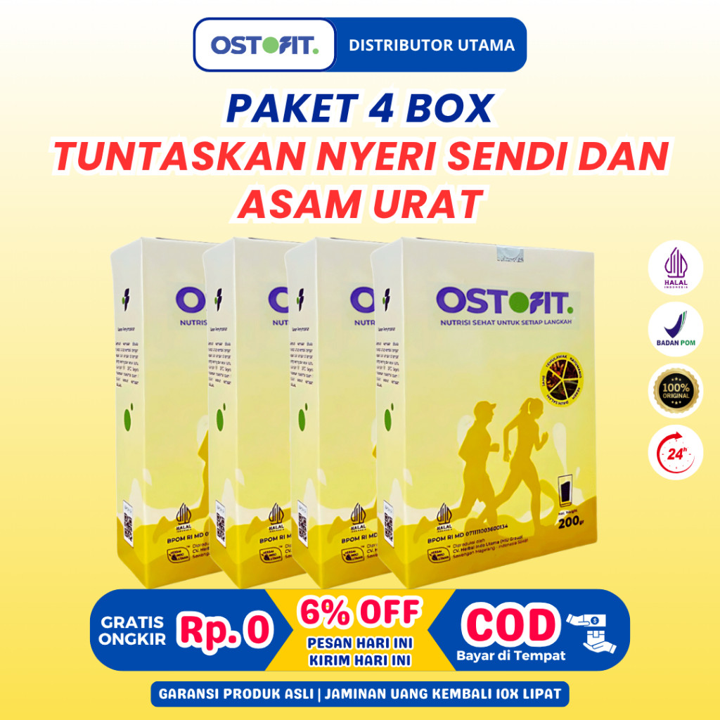 

OSTOFIT - Paket 4 Box Susu Murni Herbal Terapi Penyembuhan Nyeri Sendi dan Asam Urat