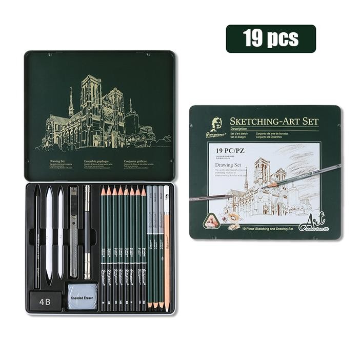 

Sale Drawing Pencil Gambar Set 19/27PCS Drawing Sketch Pencil Set Tin Box Pensil Gambar - 19 PCS Tbk