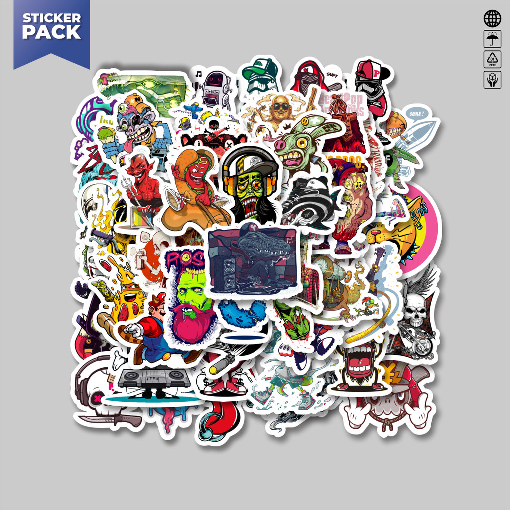 

[100PCS]Stiker Pack Stiker Grafiti Retro Art Character 1 Aesthetic Vinyl Anti Air Dekorasi Sticker Laptop Buku Journal Koper Helm Casing HP Gitar Helm Skateboard