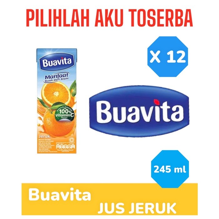 

BUAVITA ORANGE Jus Jeruk 245 ml - ( HARGA 12 pcs )