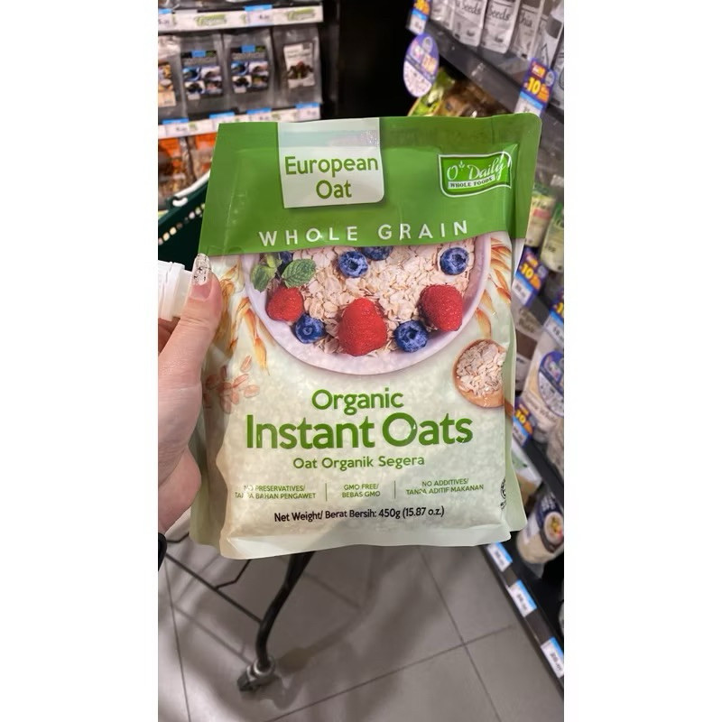 

european oat whole grain organic instant oats / organic rolled oats 450g