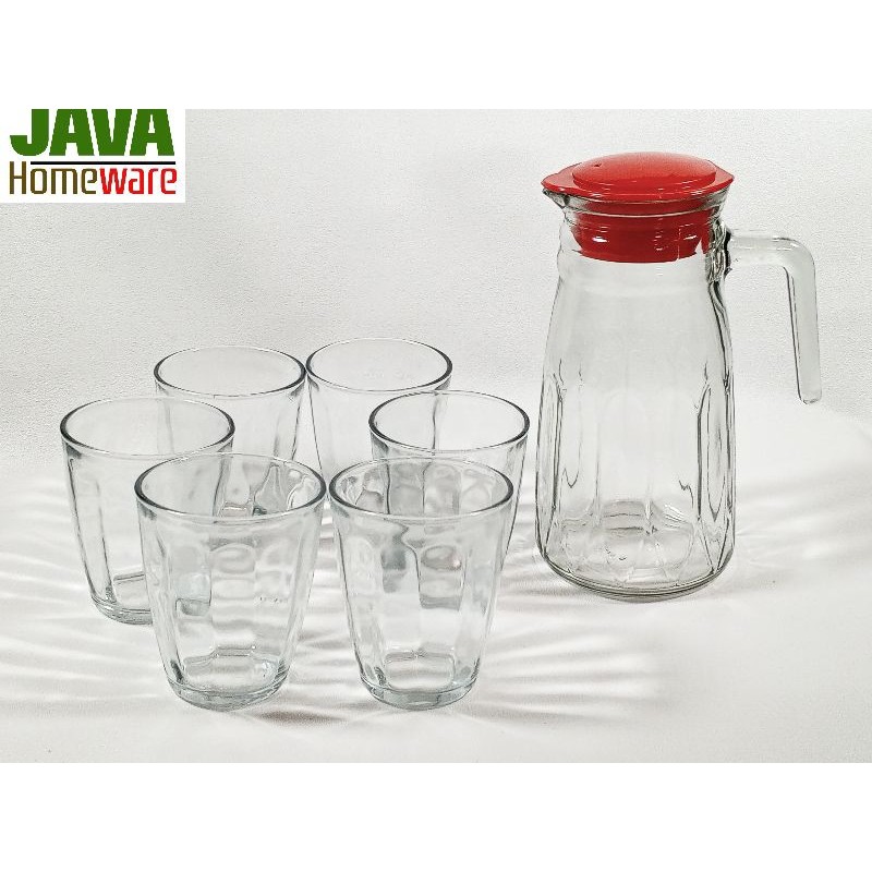 DRINK SET KACA TROPICANA | TEKO GELAS SET KACA | JUG KACA PITCHER GELAS | SET GELAS TEKO KACA TEBAL