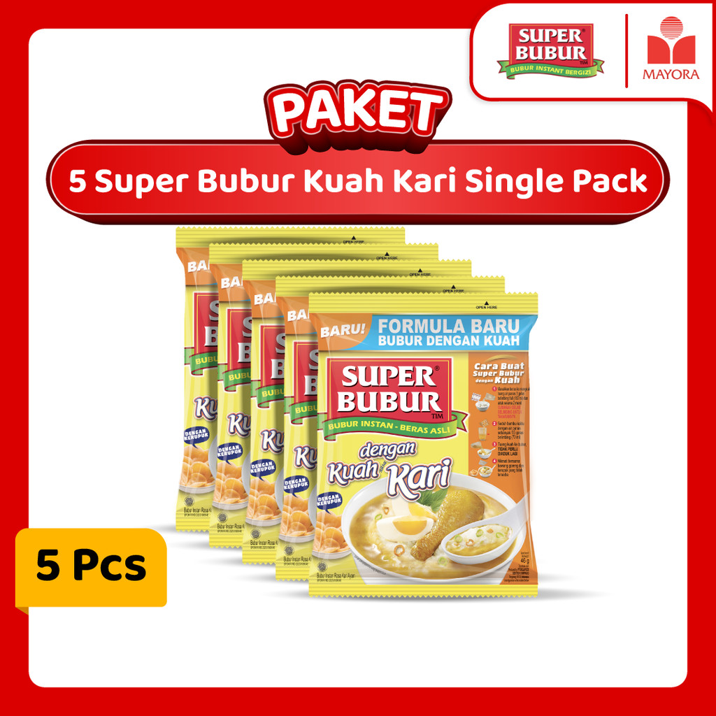 

Paket 5 Super Bubur Kuah Kari Single Pack