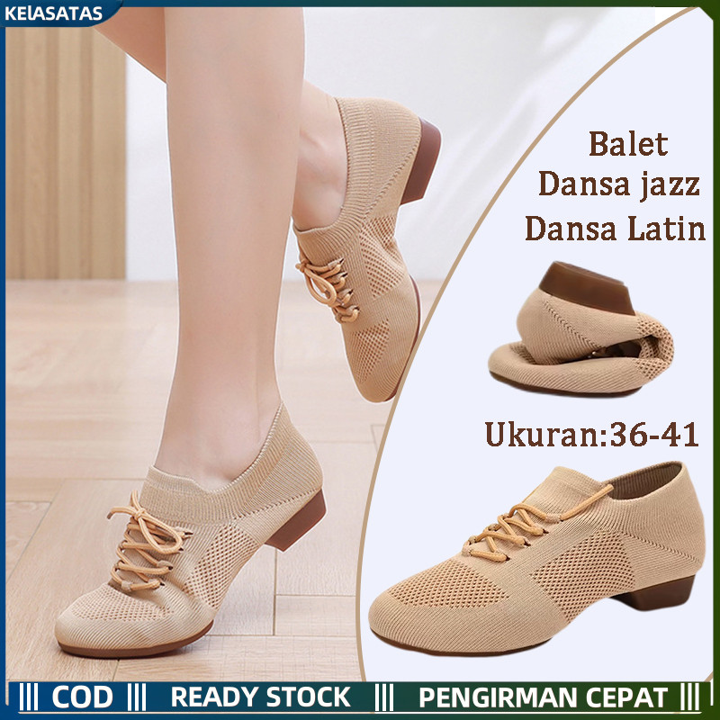 【KEIASATAS】Sepatu Dansa / Line Dance Latin Dance Low Heel Shoes/Sepatu Dansa Bersol Lembut