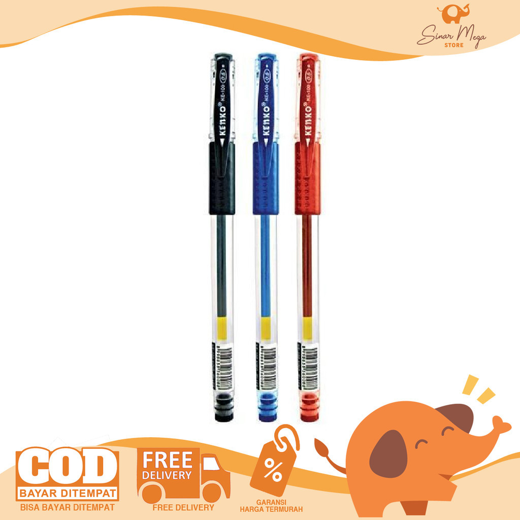 

KENKO Pen Gel KE-100 King Jeller II 0.5 mm - Pulpen Pena Jel SATUAN Murah