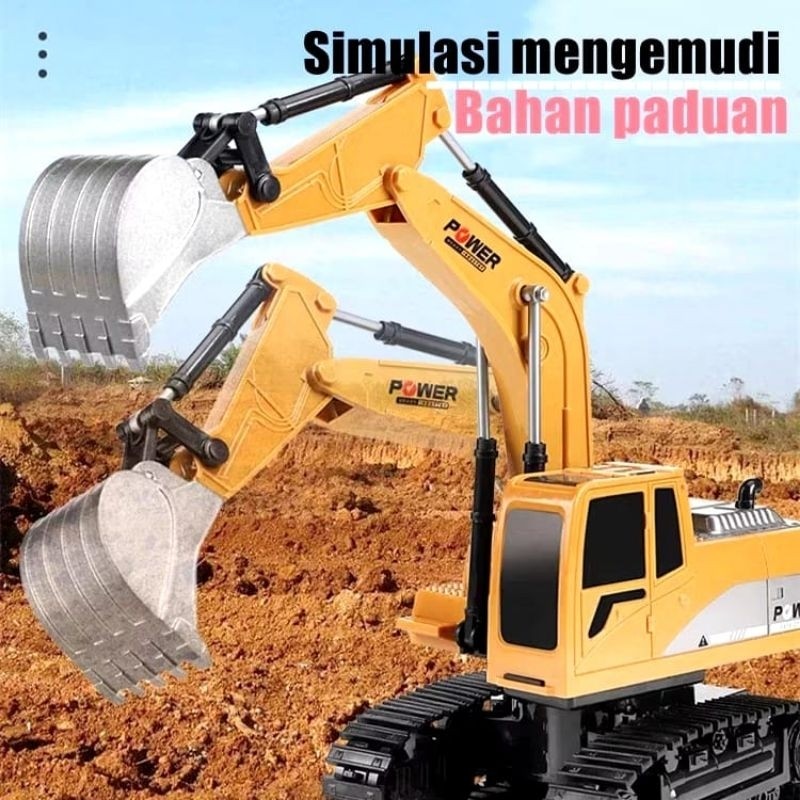 {YM} Excavator Remote Control Bucket Alloy 1:24 Rc Ekskavator Mainan Beko Anak / Mainan Beko Anak / 