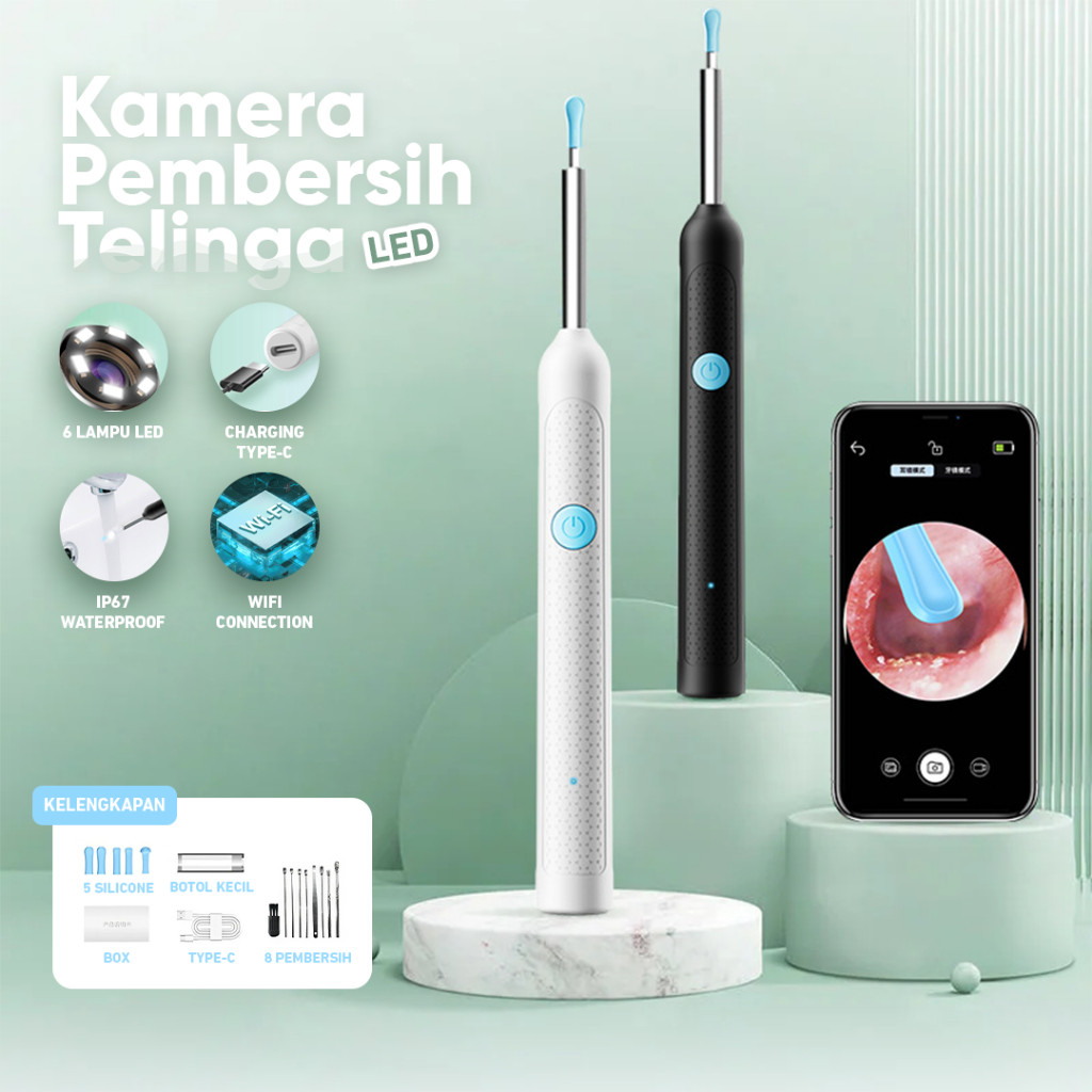 Korek Kuping LED Kamera Smart Pembersih Telinga | Korek Kuping Kamera | Korek Pembersih Kuping Bayi