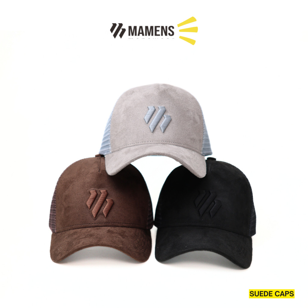 Topi Trucker Suede Brown Topi Pria Jaring Baseball