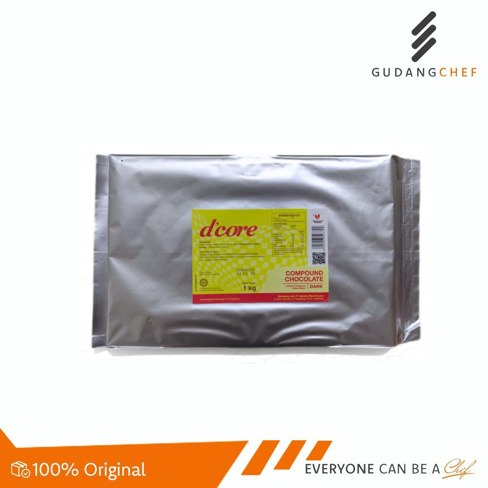 

Colatta D'Core Dark Chocolate Compound 1kg - Cokelat Batangan Serbaguna untuk Baking & Dessert