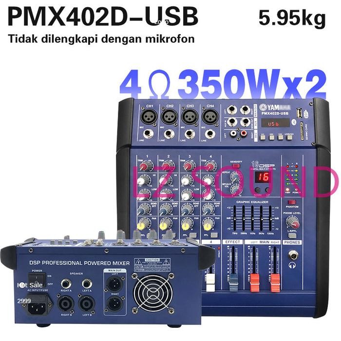 PROMO Yamaha PMX402D-USB PMX402S-BT 4 Channel Power Mixer Audio Amplif