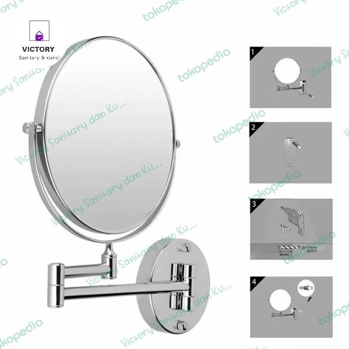 Cermin Bulat Wastafel Cermin model Tarik Cermin Pembesar Kaca Cermin