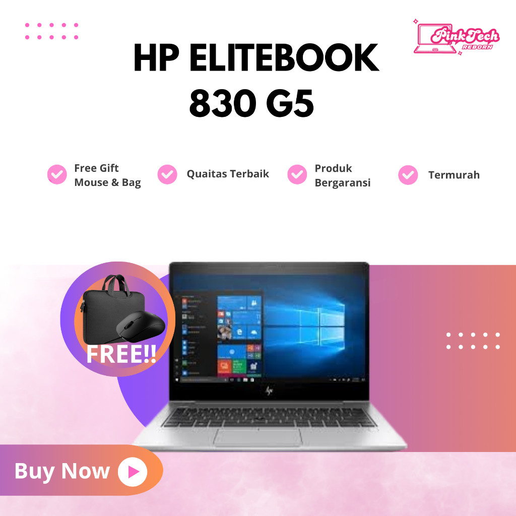 Termurah LAPTOP HP EliteBook 830 G5 & G6 Core i5 - 8TH / RAM 8GB - SSD 256GB / 14"inch / Win 10