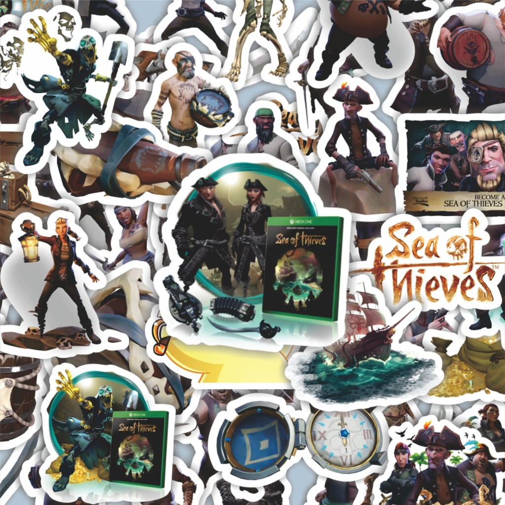 

100PCS Lucu Stiker Game Series Sea Of Thieves Character Mix 1 Stiker Aesthetic Stiker Anti Air Stikers Berperekat Waterproof sticker decal buat Motor Helm Buku Journal Koper Casing HP Laptop Botol Minum Hadiah anak